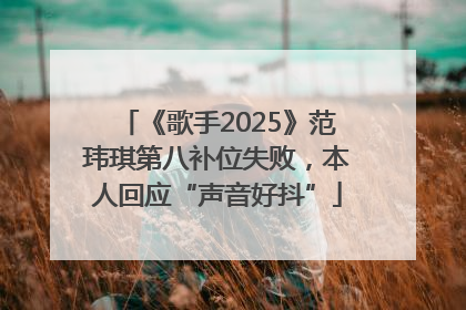 《歌手2025》范玮琪第八补位失败，本人回应“声音好抖”