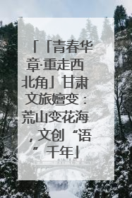 「青春华章·重走西北角」甘肃文旅嬗变：荒山变花海，文创“语”千年