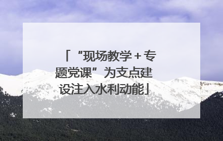“现场教学＋专题党课”为支点建设注入水利动能