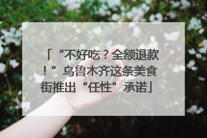 “不好吃？全额退款！”乌鲁木齐这条美食街推出“任性”承诺