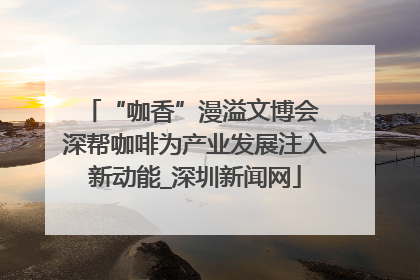 “咖香”漫溢文博会 深帮咖啡为产业发展注入新动能_深圳新闻网