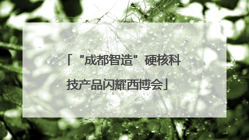 “成都智造”硬核科技产品闪耀西博会