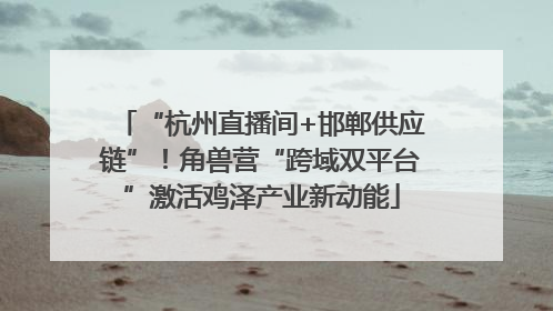 “杭州直播间+邯郸供应链”！角兽营“跨域双平台”激活鸡泽产业新动能