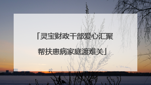 灵宝财政干部爱心汇聚 帮扶患病家庭渡难关