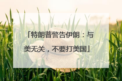 特朗普警告伊朗：与美无关，不要打美国