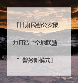 甘肃民勤公安聚力打造“空地联勤”警务新模式