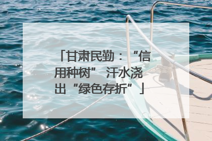 甘肃民勤：“信用种树” 汗水浇出“绿色存折”