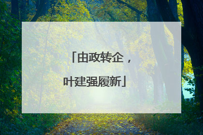 由政转企，叶建强履新
