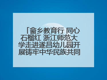 畲乡教育行 同心石榴红 浙江师范大学走进遂昌幼儿园开展铸牢中华民族共同体意识教育