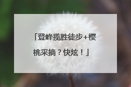 登峰揽胜徒步+樱桃采摘？快炫！
