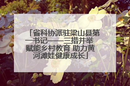 省科协派驻梁山县第一书记——三措并举 赋能乡村教育 助力黄河滩娃健康成长