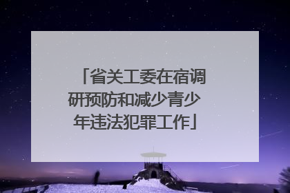 省关工委在宿调研预防和减少青少年违法犯罪工作