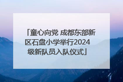 童心向党 成都东部新区石盘小学举行2024级新队员入队仪式