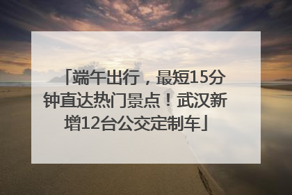 端午出行，最短15分钟直达热门景点！武汉新增12台公交定制车
