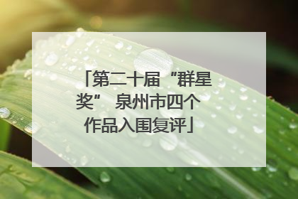 第二十届“群星奖” 泉州市四个作品入围复评