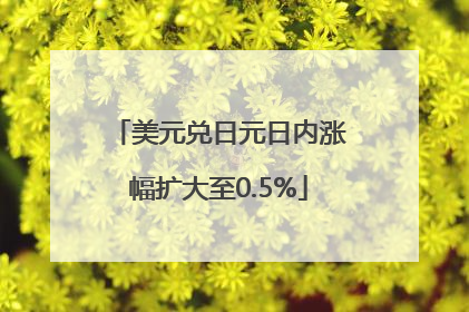 美元兑日元日内涨幅扩大至0.5%