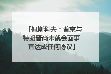 佩斯科夫：普京与特朗普尚未就会面事宜达成任何协议