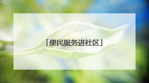 便民服务进社区