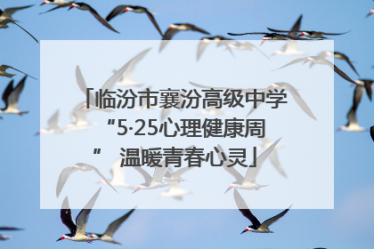 临汾市襄汾高级中学“5·25心理健康周” 温暖青春心灵