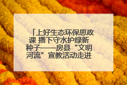 上好生态环保思政课 播下守水护绿新种子——房县“文明河流”宣教活动走进八一希望小学