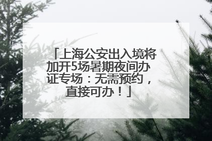上海公安出入境将加开5场暑期夜间办证专场：无需预约，直接可办！