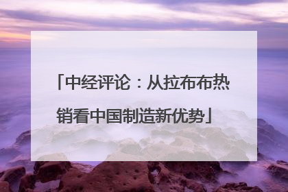 中经评论：从拉布布热销看中国制造新优势