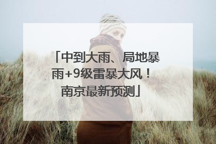 中到大雨、局地暴雨+9级雷暴大风！南京最新预测