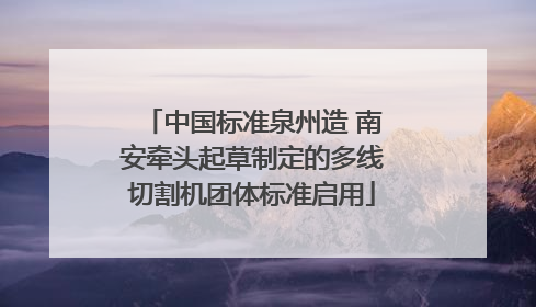 中国标准泉州造 南安牵头起草制定的多线切割机团体标准启用