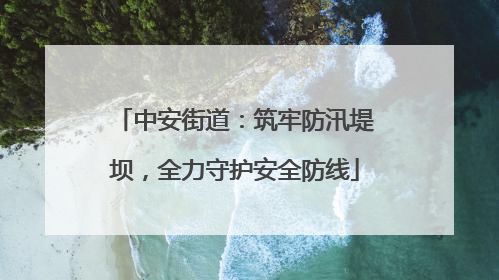 中安街道：筑牢防汛堤坝，全力守护安全防线