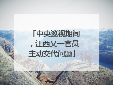 中央巡视期间，江西又一官员主动交代问题