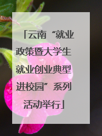 云南“就业政策暨大学生就业创业典型进校园”系列活动举行