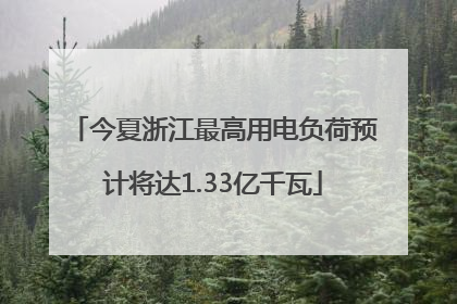 今夏浙江最高用电负荷预计将达1.33亿千瓦