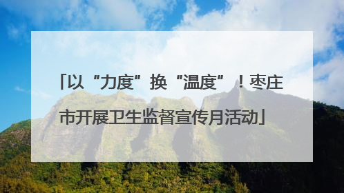 以“力度”换“温度”！枣庄市开展卫生监督宣传月活动