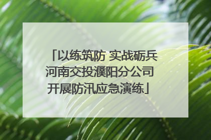 以练筑防 实战砺兵 河南交投濮阳分公司开展防汛应急演练