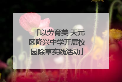 以劳育美 天元区隆兴中学开展校园除草实践活动