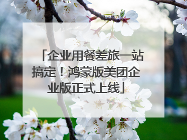 企业用餐差旅一站搞定！鸿蒙版美团企业版正式上线