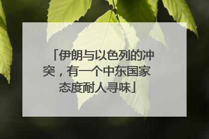 伊朗与以色列的冲突，有一个中东国家态度耐人寻味