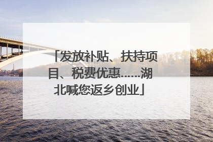 发放补贴、扶持项目、税费优惠……湖北喊您返乡创业