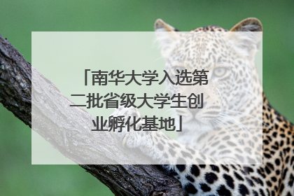 南华大学入选第二批省级大学生创业孵化基地