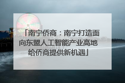 南宁侨商：南宁打造面向东盟人工智能产业高地给侨商提供新机遇