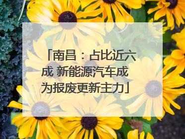 南昌：占比近六成 新能源汽车成为报废更新主力