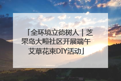 全环境立德树人｜芝罘岛大疃社区开展端午艾草花束DIY活动