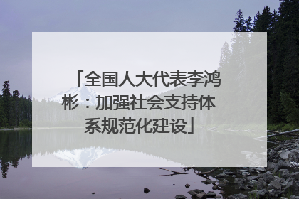 全国人大代表李鸿彬：加强社会支持体系规范化建设