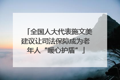 全国人大代表施文美建议让司法保障成为老年人“暖心护盾”