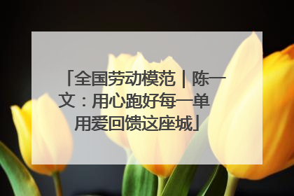 全国劳动模范｜陈一文：用心跑好每一单 用爱回馈这座城
