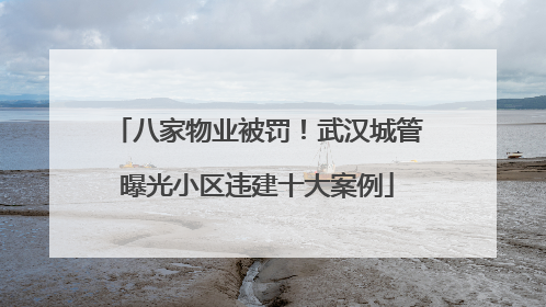 八家物业被罚！武汉城管曝光小区违建十大案例