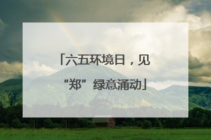 六五环境日，见“郑”绿意涌动