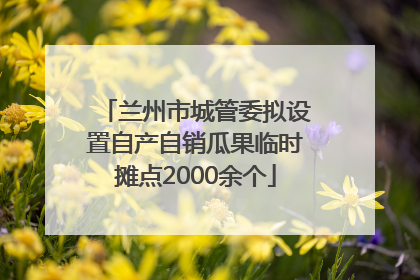 兰州市城管委拟设置自产自销瓜果临时摊点2000余个