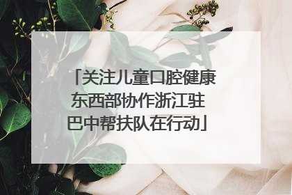 关注儿童口腔健康 东西部协作浙江驻巴中帮扶队在行动