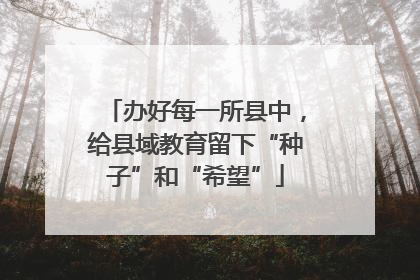办好每一所县中，给县域教育留下“种子”和“希望”